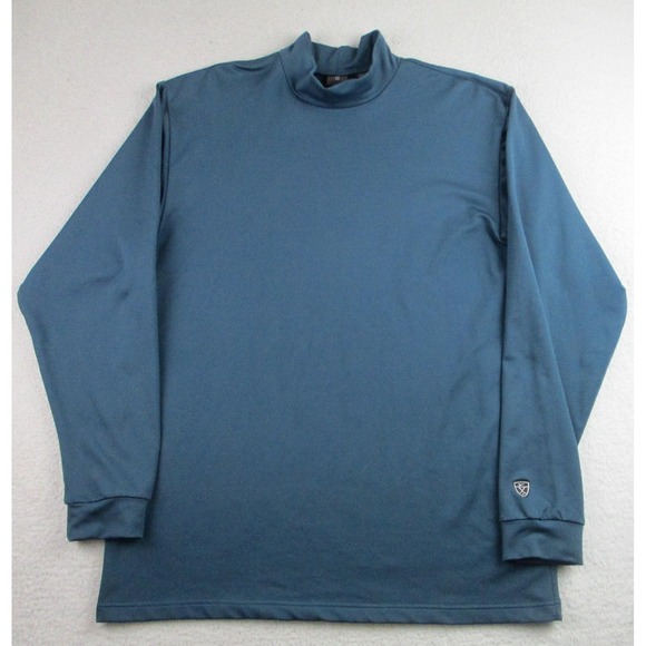 Nike Tiger Woods Pullover Mens XL Blue Dri-FIT Mock Neck Long Sleeve Golf Shirt - Picture 1 of 8